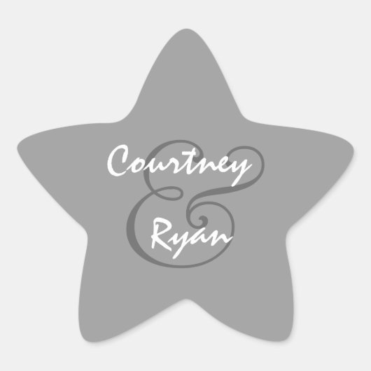 Silver Gray Umschlag Aufkleber Wedding (Vorderseite)