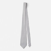Silver Gray und White Gingham Krawatte (Vorderseite)