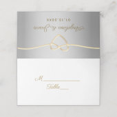 Silver Gray Wedding Platzkarte (Außenseite Aufgefaltet)