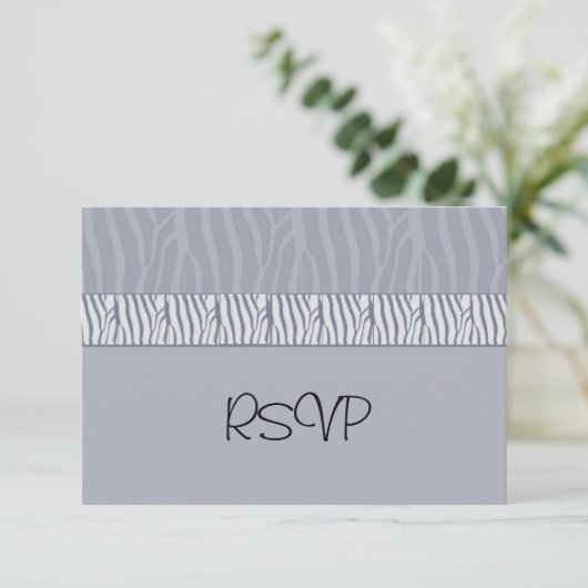 Silver Gray Wedding RSVP (Stehend Vorderseite)