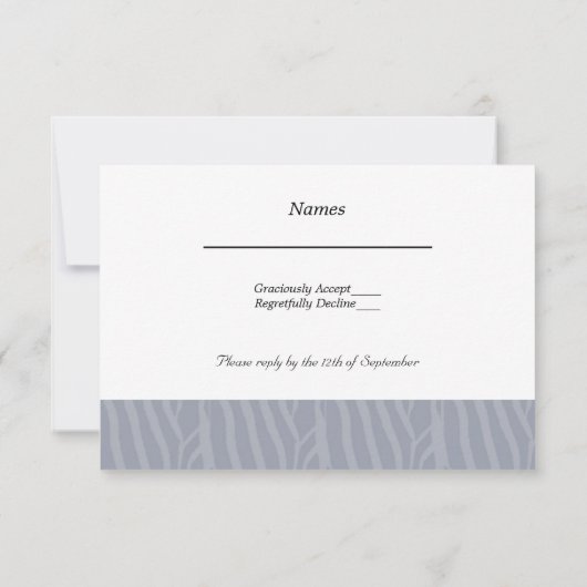 Silver Gray Wedding RSVP (Rückseite)