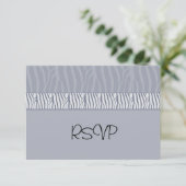Silver Gray Wedding RSVP Karte (Stehend Vorderseite)