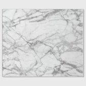 Silver Gray White Carrara Marble Stone Glam Minima Geschenkpapier (Flach)