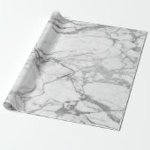 Silver Gray White Carrara Marble Stone Glam Minima Geschenkpapier (Ungerollt)