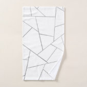 Silver Gray White Geometric Glam #1 (Imitat Foil) Badhandtuch Set (Handtuch)