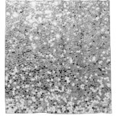 Silver Gray White Imitats Glitzer Sequin Glam Duschvorhang (Vorderseite)