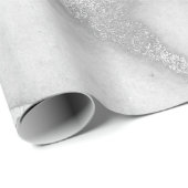 Silver Gray White Marble Metallic monochromatisch Geschenkpapier (Rolleneckpunkt)