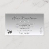 Silver Gray White Ombre Sparkling Juwelen mit Logo Visitenkarte (Rückseite)