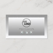 Silver Gray White Ombre Sparkling Juwelen mit Logo Visitenkarte (Vorderseite)