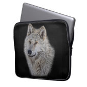 Silver Gray Wolf Wildlife Portrait Laptopschutzhülle (Vorderseite Links)
