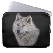 Silver Gray Wolf Wildlife Portrait Laptopschutzhülle (Vorderseite)
