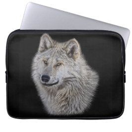 Silver Gray Wolf Wildlife Portrait Laptopschutzhülle