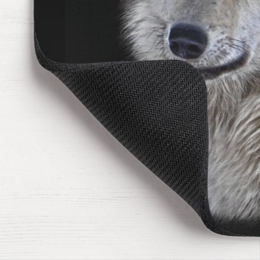 Silver Gray Wolf Wilhelm Tell Mousepad (Ecke)