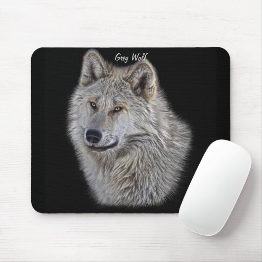 Silver Gray Wolf Wilhelm Tell Mousepad (Mit Mouse)
