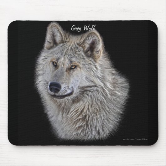 Silver Gray Wolf Wilhelm Tell Mousepad (Vorne)