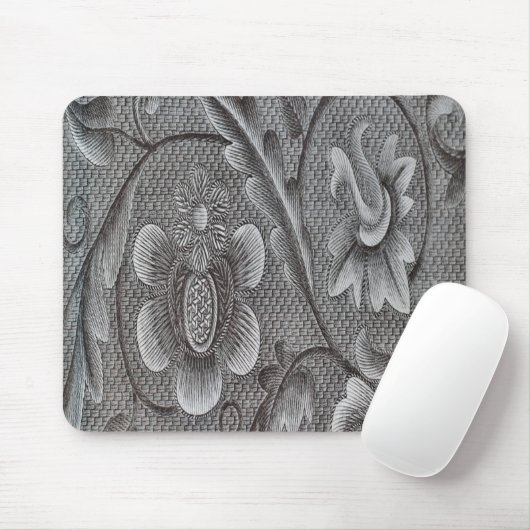 Silver Gray Woven Pattern Mousepad (Mit Mouse)