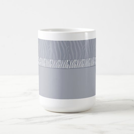 Silver Gray Zebra Fur Print Kaffeetasse (Mittel)