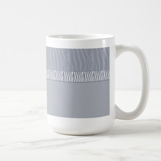 Silver Gray Zebra Fur Print Kaffeetasse (Rechts)