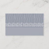 Silver Gray Zebra Print Business Card Visitenkarte (Rückseite)