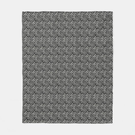 Silver Gray Zebra Stripes Muster Fleecedecke (Vorderseite)