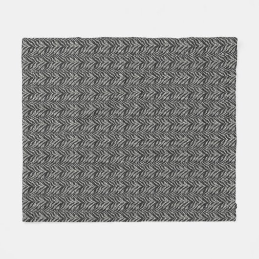 Silver Gray Zebra Stripes Muster Fleecedecke (Vorderseite (Horizontal))