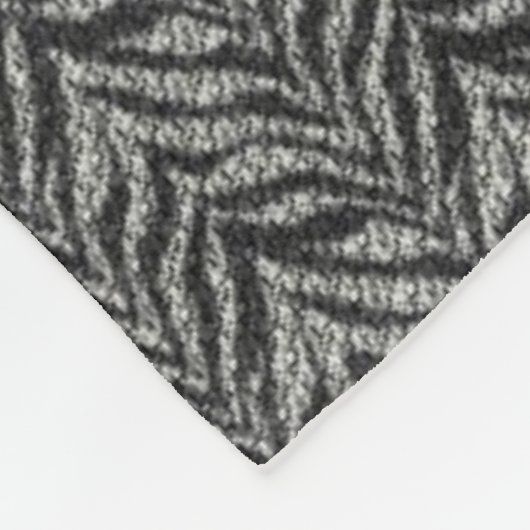 Silver Gray Zebra Stripes Muster Fleecedecke (Ecke)