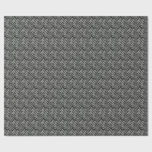 Silver Gray Zebra Stripes Muster Geschenkpapier (Flach)