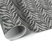 Silver Gray Zebra Stripes Muster Geschenkpapier (Rolleneckpunkt)