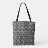 Silver Gray Zebra Stripes Muster Tasche (Rückseite)