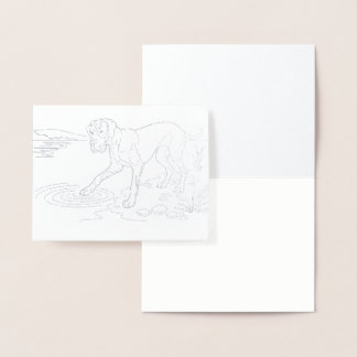 Silver Great Dane Folienkarte