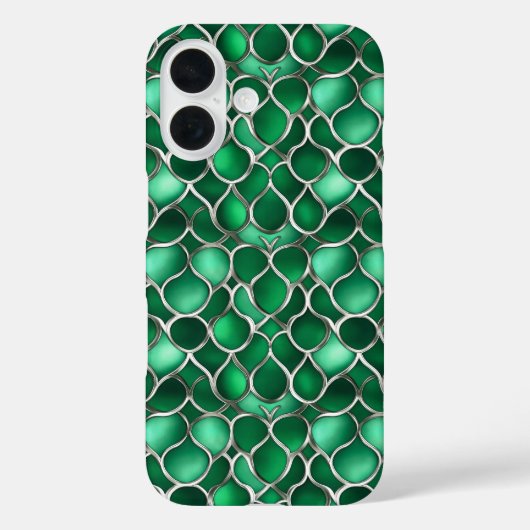 Silver Green Abstrakt Case-Mate iPhone Hülle (Rückseite)