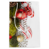 Silver Green and Red Christmas Decks Mittlere Geschenktüte (Vorderseite)