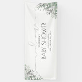 Silver Green Branches Baby Shower Banner (Vertikal)