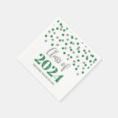 Silver Green Confetti Class of 2024 Napkins Serviette (Ecke)