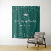 Silver & Green Congratulation Abschluss Tapestry Wandteppich (Beispiel)