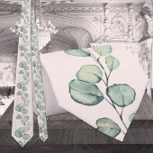 Silver Green Eucalyptus Greenerity Wedding Blush Krawatte