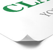 Silver Green Graduation Party Custom 20x30 Foto Poster (Ecke)