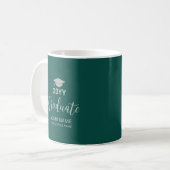 Silver & Green Personalisiert Abschluss Geschenke Kaffeetasse (Vorderseite Links)