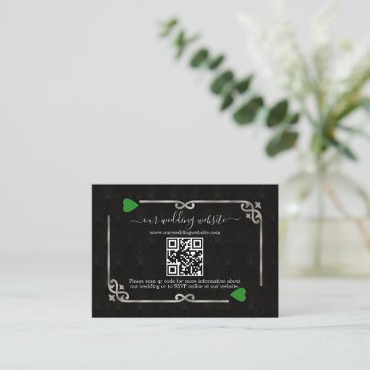 Silver Green QR Parco Tassino Casino Begleitkarte (Stehend Vorderseite)