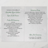 Silver Green Snowflake Winter Wedding Programm (Rückseite)