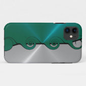 Silver Green Stainless Metallic Swirl Muster Case-Mate iPhone Hülle (Rückseite (Horizontal))