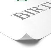 Silver Green Sweet 16 Birthday Custom 18x24 Poster (Ecke)