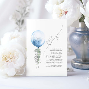 Silver Green und Blue Balloon Baby Shower Invit Einladung