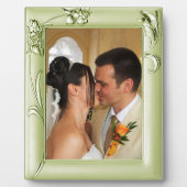 Silver Green Wedding Tinted & Blume 1 Foto hinzufü Fotoplatte (Vorderseite)