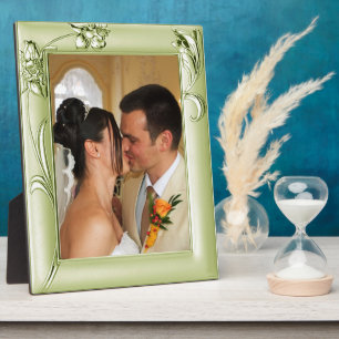 Silver Green Wedding Tinted & Blume 1 Foto hinzufü Fotoplatte