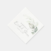 Silver Greenery Blätter Elegantes Brautparty Serviette (Ecke)