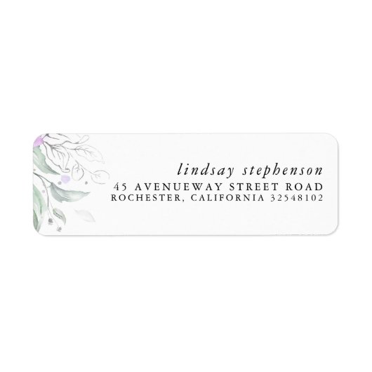 Silver Greenery Elegante Modernes Label (Vorne)