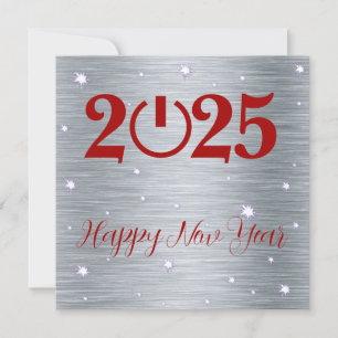 Silver greeting card Merry Christmas New Year Feiertagskarte