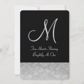 Silver Grey and Black Damask Wedding Template V07 Einladung (Rückseite)