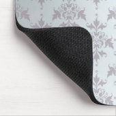 Silver Grey Bale Damask Muster Mousepad (Ecke)
